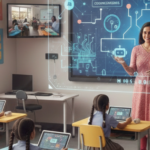 Young Indian Students Exploring Artificial Intelligence in a Modern Classroom